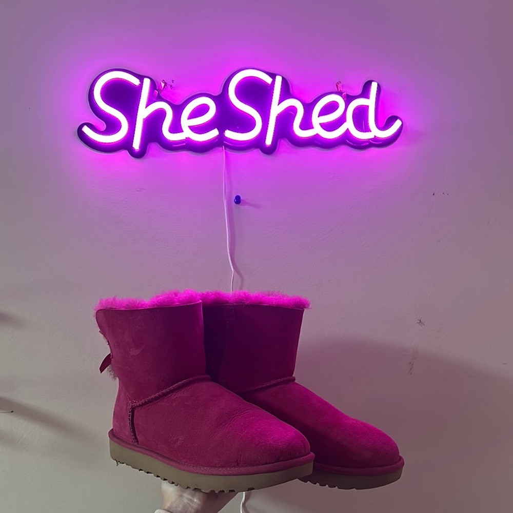 Pink Shearling Women's Boots